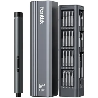 Fanttik E1 Max Mini Elektro Schraubendreher Set, 50 in 1 Magnetische Präzisions-Schraubendreher Kit, 2 Gänge Drehmoment, 5/32 Zoll Sechskant, Geeignet für Reparatur für iPhone,Laptop, Brillen, Uhren