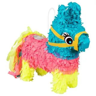 Boland 30975 - Mini Pinata Esel, Größe 20 x 18 cm, Pappe, Partyspiel, Tier, Geschenk, Kindergeburtstag, Dekoration, Bunt