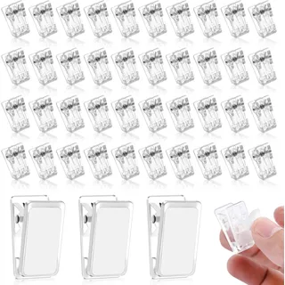 40 Stücke Klebrige Federclips Kleine Klammern für Fotos Aufhängen Mini Wandclips Selbstklebende Federklammern Wandteppichaufhänger Selbstklebender Befestigung Clip Plastic Clip (transparent(B))