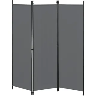 [en.casa] Raumteiler Huesca 3-teilig 150x171 cm Paravent Trennwand 3-tlg. Sichtschutz Stellwand Spanische Wand Dunkelgrau