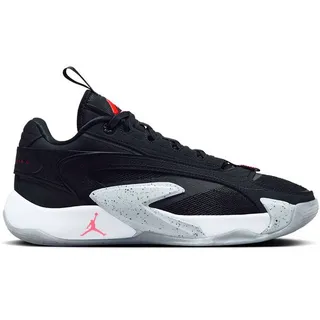 NIKE Herren Basketballschuhe JORDAN LUKA 2, BLACK/BRIGHT CRIMSON-WOLF GREY-WHIT, 42 1⁄2