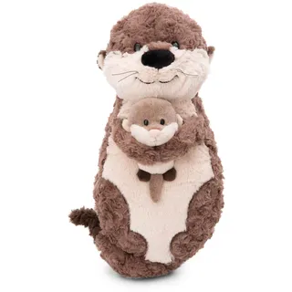 NICI Kuscheltier Otter Oda & Odalina 40 x 20 cm – 2-in-1 Kuschelkissen aus weichem Plüsch, Dekokissen in Otter-Form für Kinder & Erwachsene, 49169, tolle Geschenkidee, beige & grau