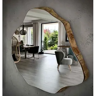 Asymmetrisch Spiegel Wandbehang Holzspiegel Holz Vintage Rustikal Industrial