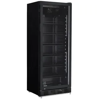 METRO Professional Getränkekühlschrank GSC4280B, Metall / Glas, 59.5 x 54.5 x 159 cm, 280 L, belüftete Kühlung, 210 W, mit Schloss, schwarz