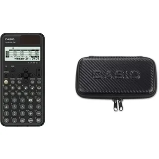 Casio FX-991DE CW ClassWiz technisch wissenschaftlicher Rechner + FX-CASE-CB-BK2 Schutzhülle für Casio Technischen wissenschaftlichen Taschenrechner schwarz