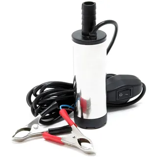 Wiltec Mini Pumpe 12 l/min 8700 U/min 12 V 16 mm Auslass Tauchpumpe Wasser Dieselöl