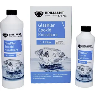 BrilliantShine Brilliant Shine Epoxid Kunstharz Glasklar Epoxidharz A+B, 1,5L