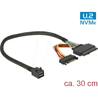 DeLock - Internes SAS-Kabel - SFF-8643 (M) bis SATA-Stromstecker, U.2 SFF-8639