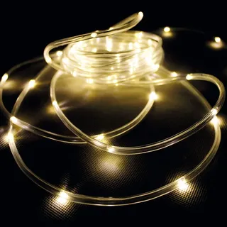 Mojawo Solar LED Lichterschlauch Solarpanel Erdspieß warmweiss Innen & Aussen