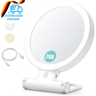 B Beauty Planet Vergrößerungsspiegel Mit Licht, 20-Fache/1-Fach Doppelseitige Ti