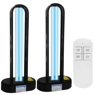 Kouamor UVC Desinfektionslampe- Fernbedienungs, Haushalts-38W UV Sterilisationslampe Keimtötende Lampe, UVC Desinfektionslampe, Desinfektionslampe, UV-Sterilisator Desinfektion Sterilisator (1 stück)