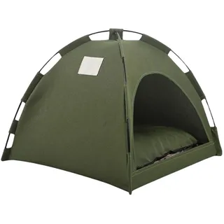 Fonowx Tipi Höhle großes Zelt für Katzen Hunde, Katzenzelt Haus mit abnehmbarem Kissen, waschbares Katzenbett, Kätzchen Haustiere Zelt für Scheune, Balkon, Flur, 40 x 40 cm Grün