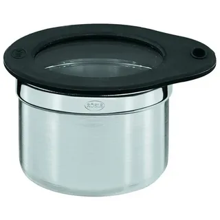 RÖSLE Vorratsdose Küchenhelfer, EdelstahlGlasSilikon, durchmesser: 8 cm / Höhe: 6,5 cm / 0,3 Liter silberfarben