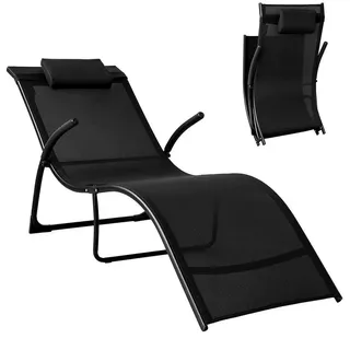 SoBuy Sonnenliege Klappliege 173 x 60 x 60 cm Schwarz