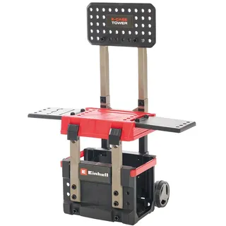 Happy People Einhell E-Case Werkbank 85-TLG., Größe ca. 70x33,5x95 (H) cm, Die erste transportfähige und mitwachsende Werkbank für Kinder. 3 Spielhöhen. Enthält reichlich Zubehör.