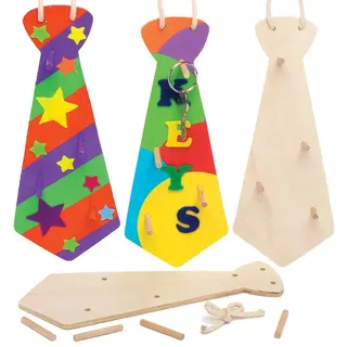 Holz-Schlüsselbretter Krawatte (3 Stück) Vatertag Bastelaktivitäten