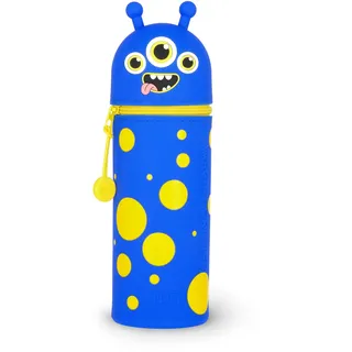 Legami 2-in-1 Schulmäppchen aus Silikon, Tischstifthalter, Reißverschluss, Buntstifte, Marker, H 18,5 cm