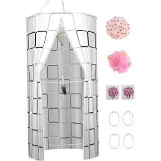 ptumcial Duschvorhang 39x79 Zoll kalte Luftisolierung runde Kuppel Badezimmer Duschvorhang wasserdichte doppelte Reißverschluss hängende Winter Duschbad Vorhang