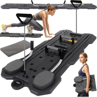 TRIZAND Pilates und Yoga Board klappbar mit LCD Zähler rutschfeste Füße Stahlverstärkung und Widerstandsbänder Home Work...