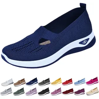 Generisch Turnschuhe Damen Walkingschuhe Damen Leicht Weite H Vermascht Atmungsaktive Lässige Komfort Laufschuhe Bequeme Outdoor Sommerschuhe Turnschuhe Schlupfschuhe - 39 EU