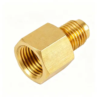 Messing-Stickstoffregler-Adapter, 1/4 Zoll SAE-Stecker auf G1/4 Zoll Innengewinde, auslaufsicherer Anschluss für Automobil-Klimaanlagen
