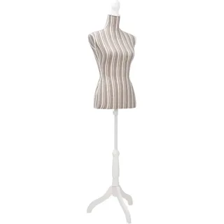 vidaXL Schneiderpuppe Büste Torso Mannequin Leinen mit Streifen