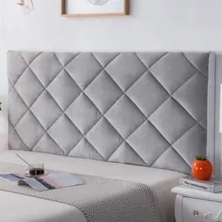 SetSailW Bett Kopfteil Protector Bezug Staubschutz Stoff Bett Kopfteilbezug Husse Staubdichter Schutz Schonbezug Verdicken Kopfenden Anti-Kollision Rückenkissen,Silver-180cm