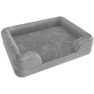 Tectake tectake® Orthopädisches Hundebett, mit abnehmbarem, wasserdichtem Plüschbezug, rutschfeste Unterseite, waschbar