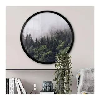 wall-art Bilderrahmen Rund schwarz 33x33 cm 1 St.