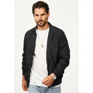 SOULSTAR Blouson mit hochschließbaren Kragen leichte Harington-Sommerjacke Herren Blousonjacke leichte Bomberjacke Übergangsjacke schwarz S