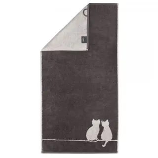 CAWÖ Cute Cats Handtuch 50 x 100 cm grau