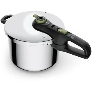 Tefal Secure Trendy 6 l mit Korb Induktion Edelstahl schwarz/grün