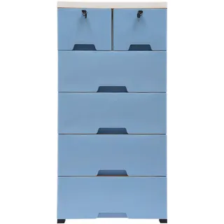 CHERIPOLI 6 Chest Kommode Schubladen, Eckkommode Schubladenschrank, Flur Sideboard Komodenschrank, für das Wohnzimmer Schlafzimmer (blau)