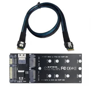chenyang M.2 NVME auf SFF-8654 und NGFF SSD auf SATA 2 in 1 Kombiadapter mit SFF-8654 Kabel für die interne Erweiterung des Mainboards (funktioniert Nicht mit NVME SSD auf SATA)