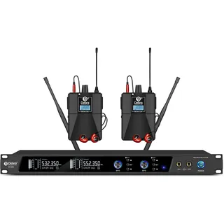 D Debra Audio PRO ER-202 UHF Dual Channel Wireless In-Ear-Monitor-System mit Sender und Empfänger für Bühne, Tonstudio, Musiker, Monitoring (2 Bodypack with Transmitter)