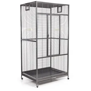 Montana Cages | Premium Voliere New Sydney I Vogelkäfig für Sittiche und kleine Papageien, inkl. 2 Näpfe, 4 Lenkrollen, AVILON Pulverbeschichtung, Antik Edition, ca. 90 x 70 x 180cm