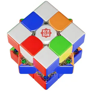 LuxusKollektion Würfelpuzzle Zauberwürfel 3x3 V11 Magnetic Anniversary, Puzzleteile blau|bunt|gelb|rot