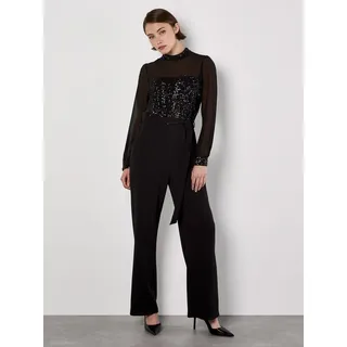 Apricot Jumpsuit mit Paillettenoberteil, Black, L