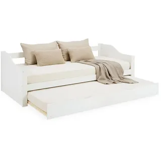 Homestyle4u Jugendbett mit 2 Lattenroste weiß