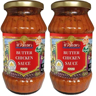 Truly Indian Butter Chicken Sauce – Mild-würzige Fertigsauce für schnelle Gerichte mit natürlichen Zutaten – Authentisch indisch kochen – Vegan & glutenfrei –3 x 450 g (Packung mit 2)