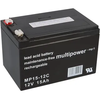 Multipower Elektro-Roller-Scooter Batterie Akku 12V 15 AH MP