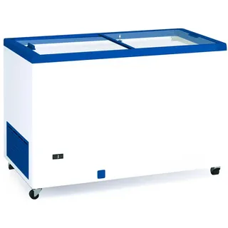 Professionelle Kühltruhe 130 cm und 390 Liter mit blickdichten Schiebetüren. Industrielle Gefriertruhe für Bar, Restaurant und Catering.