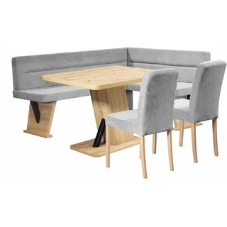 Home Affaire Eckbankgruppe Laros Sitzgruppe, Eckbank, Stühle, Tisch, (Set, 4tlg Set), perfekt für Küche, Esszimmer, Wohnzimmer, Bestseller grau