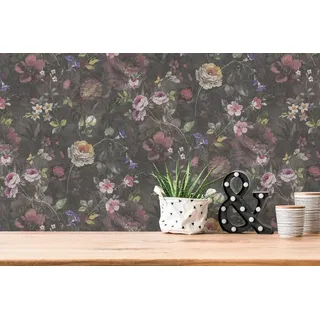 A.S. Création Vliestapete Floral Romantisch Blumen Vintage schwarz, Grün 386361 Natural Living