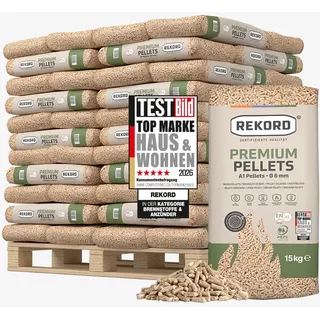Premium REKORD Pellets A1, Sackware auf Palette (66 x 15 kg)