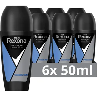 Rexona Men Men Maximum Protection Deo Roll-On Cobalt Dry Anti-Transpirant mit Schutz vor starkem Schwitzen und Körpergeruch 50 ml 6 Stück