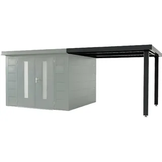 Wolff Finnhaus Terrasse 2424 Anthrazit für Premium Metall Gartenhäuser (Breite 240 cm)