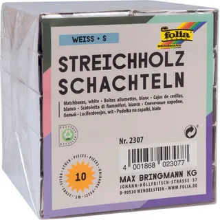 Folia Bastelzubehör Streichholzschachteln S weiß 10 St.