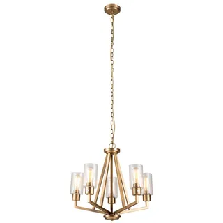 Elstead Lighting Kronleuchter Hängelampe Deckenleuchte Pendellampe Stahl Glas Messing D 61,1 cm