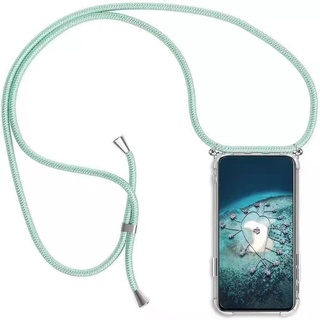 YMCASE Handykette Handyhülle für Nokia G10/G20/Nokia 6.3 mit Band - Transparent Handy-Kette Handy Hülle mit Kordel zum Umhängen Handyanhänger Halsband Lanyard Case-Grün